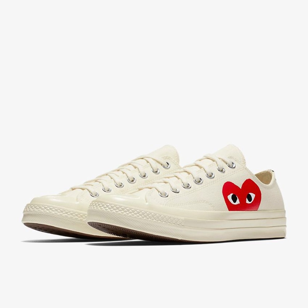 Converse x Comme des Garçons PLAY Chuck 70 Low Top, White, US 8